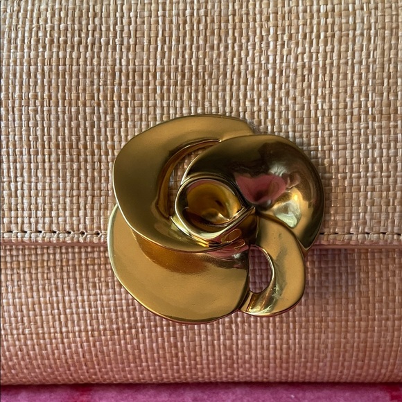 Ted Baker Beige Clutch with Gold Floral Clasp - Picture 2 of 13